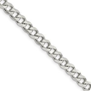 5.5mm Sterling Silver, Solid Curb Chain Necklace, 16 Inch